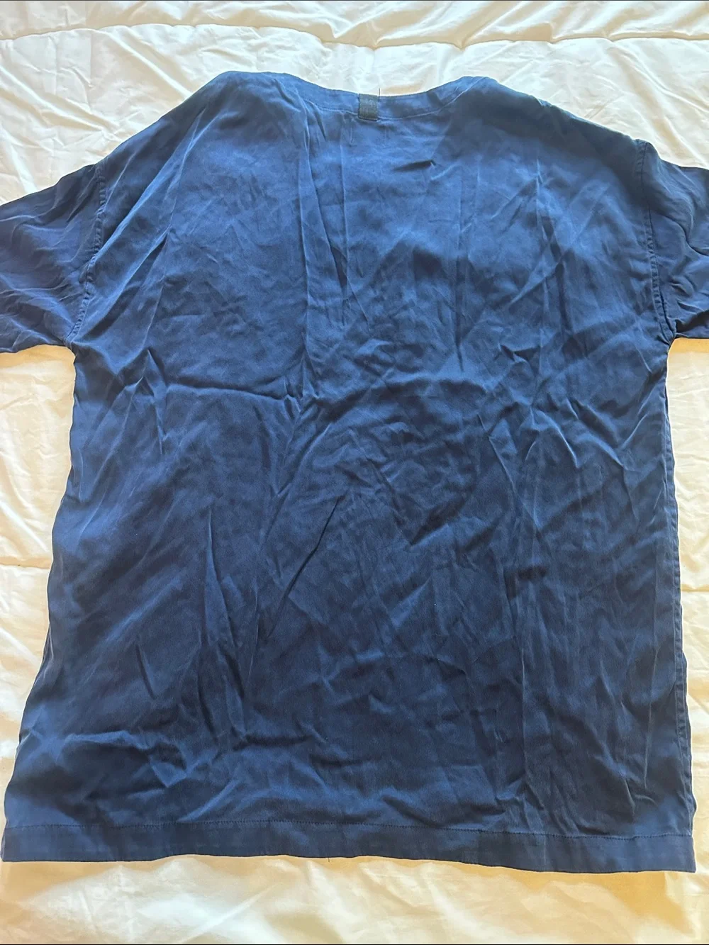 Lahgo Lunya Navy Blue Men's Henley Top  Silk Pajamas Set